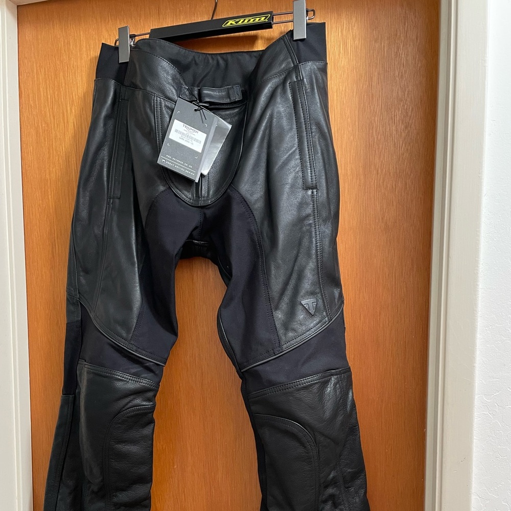 Triumph Motorcycle Brand Cara leather riding “jean.”  Women’s size XL.